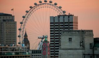 An image of London showing the London eye