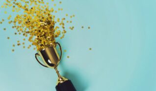 fallen trophy with stars falling out of it